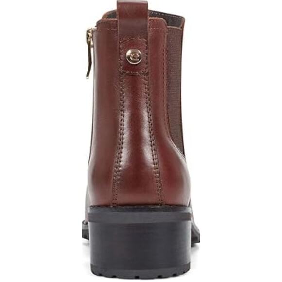 NEW Easy Spirit Eflex Fedra Block Heel Dress Booties Brown Leather Size 10M - Picture 4 of 5